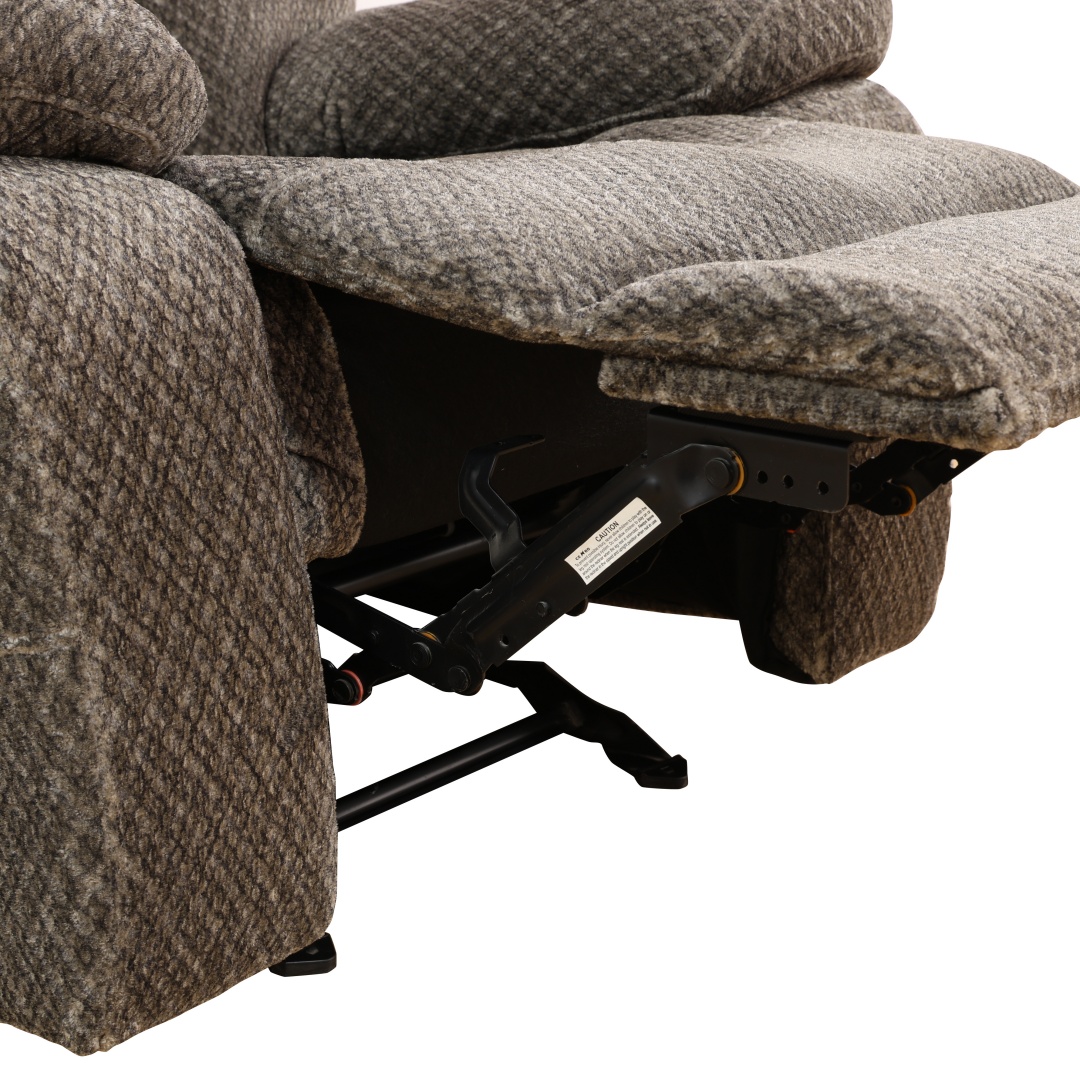 Pickup Only--Brown Cashmere Fleece Living Room Recliner Intelligent 3-Piece Sofa Set