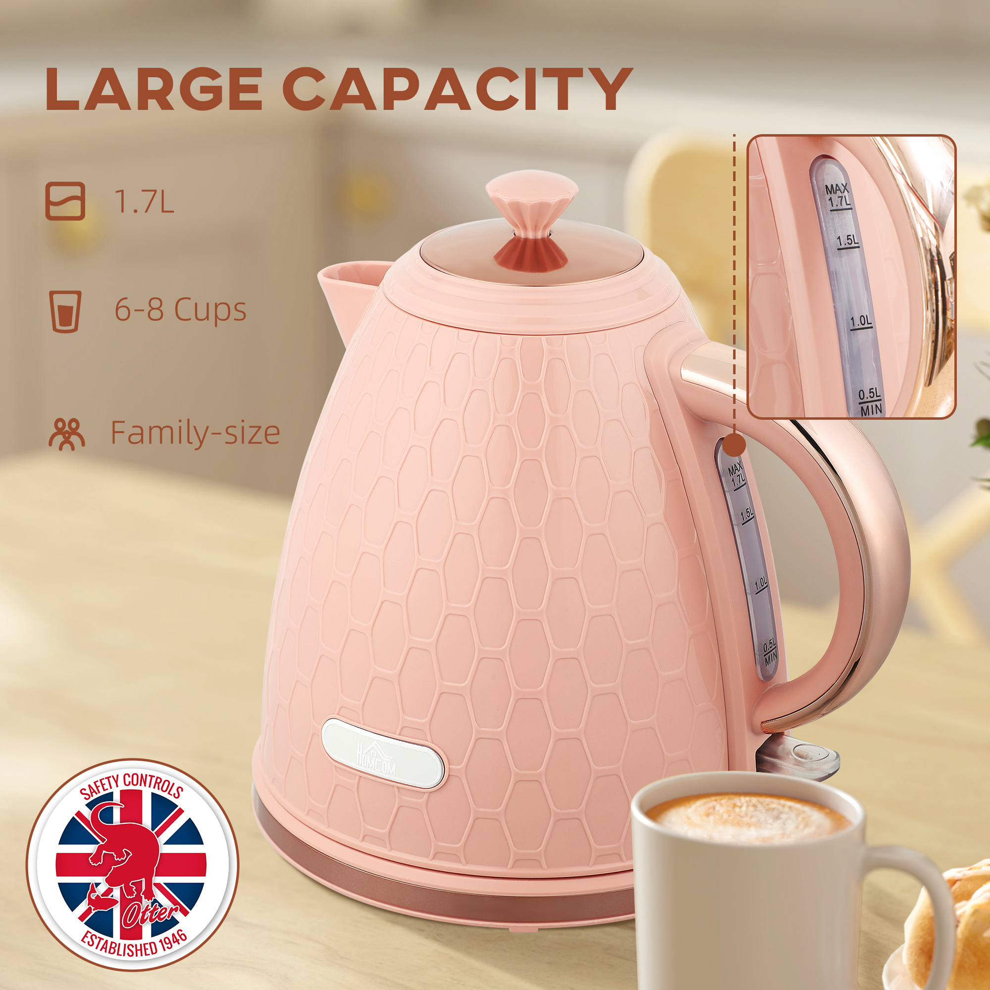 3 KW Fast Boiling Honeycomb Kettle - Light Pink — image 4