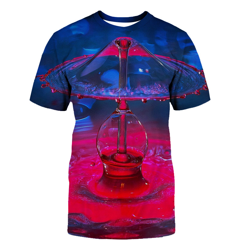 Title 6, Camiseta Casual 3D com Estampa de Gota dágua G...