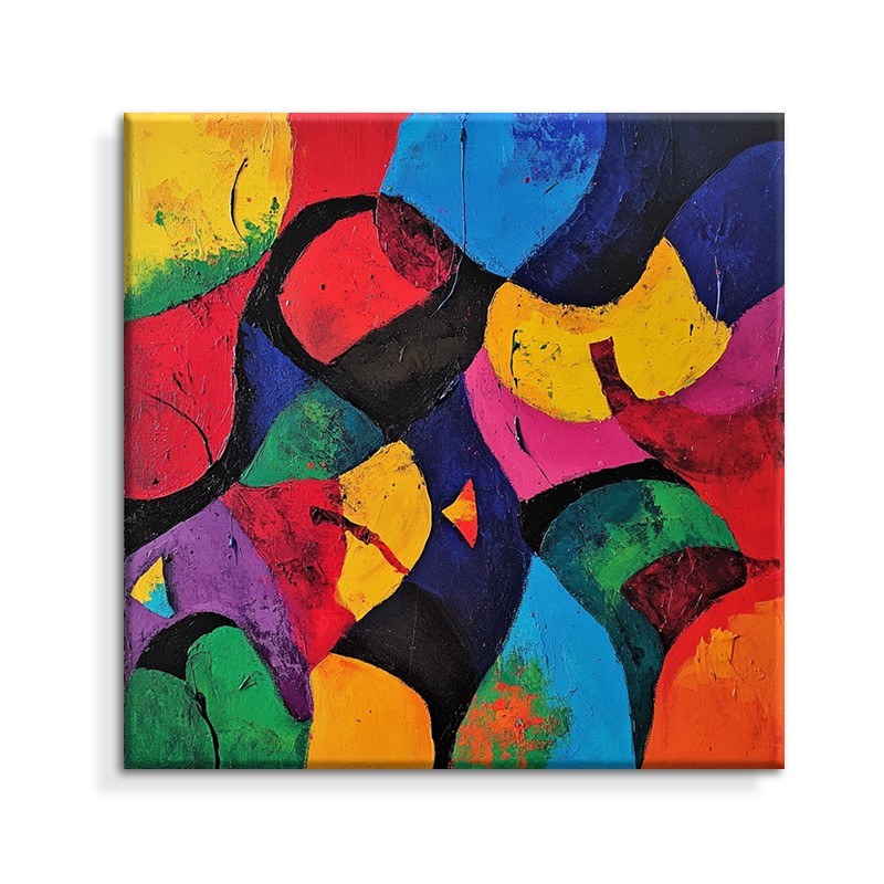 Hand Painted Oil Painting Canvas Wall Art Decoration Original Art Colorful Abstract For Home Dining Room Decor Rolled Frameless Unstretched Paintin... Without Inner Frame - Shop at LoveMi