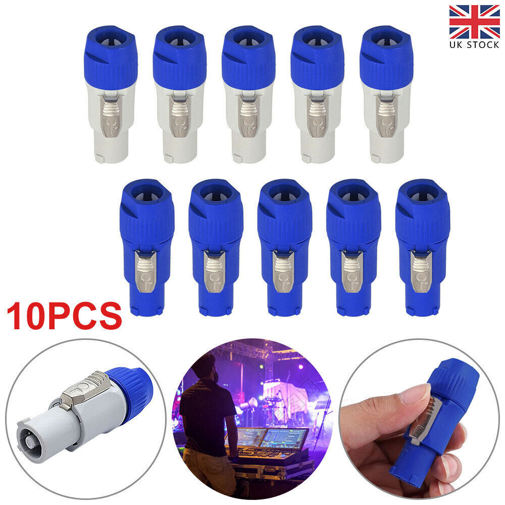 10pcs NAC3FCA Speakon Plug 3 PIN Male Powercon Connector 20A 250V AC Power Plug-