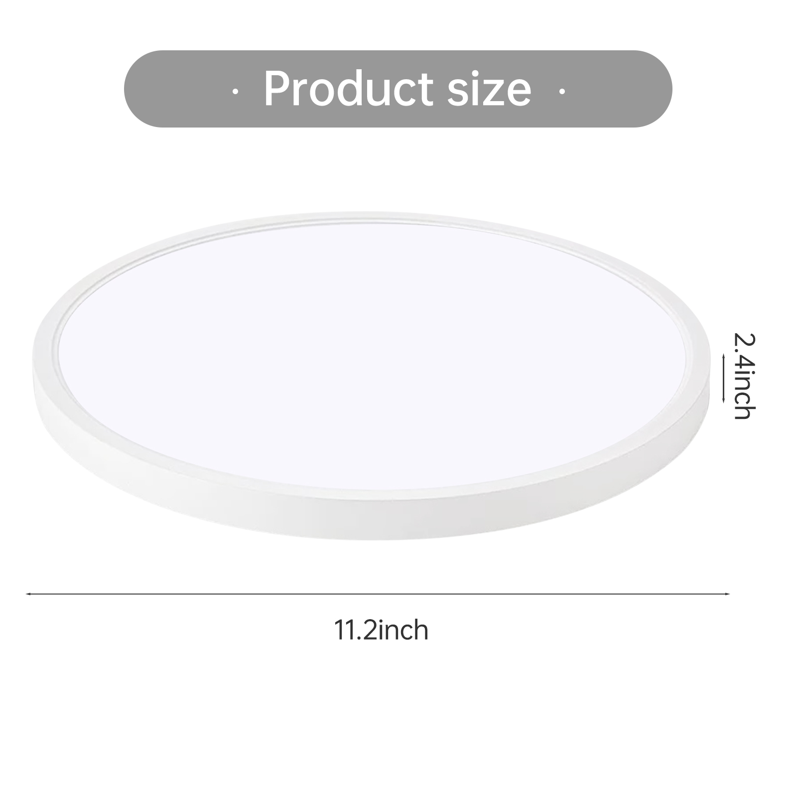 11.8 Inch White Ultra-thin Ceiling Light 6500K LED Flush Mount Ceiling Lamp For Bedroom, Bathroom, Hallway — foto 3