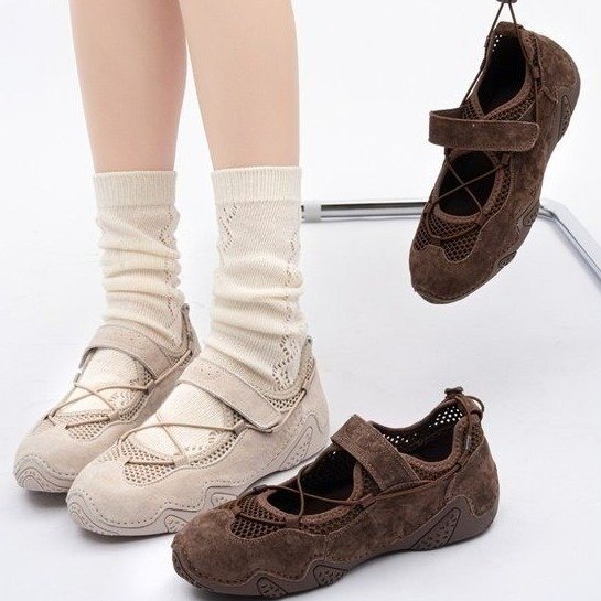 Sports Shoes Summer Breathable Mesh Soft Sole Shallow Mouth Retro Versatile Casual Shoes