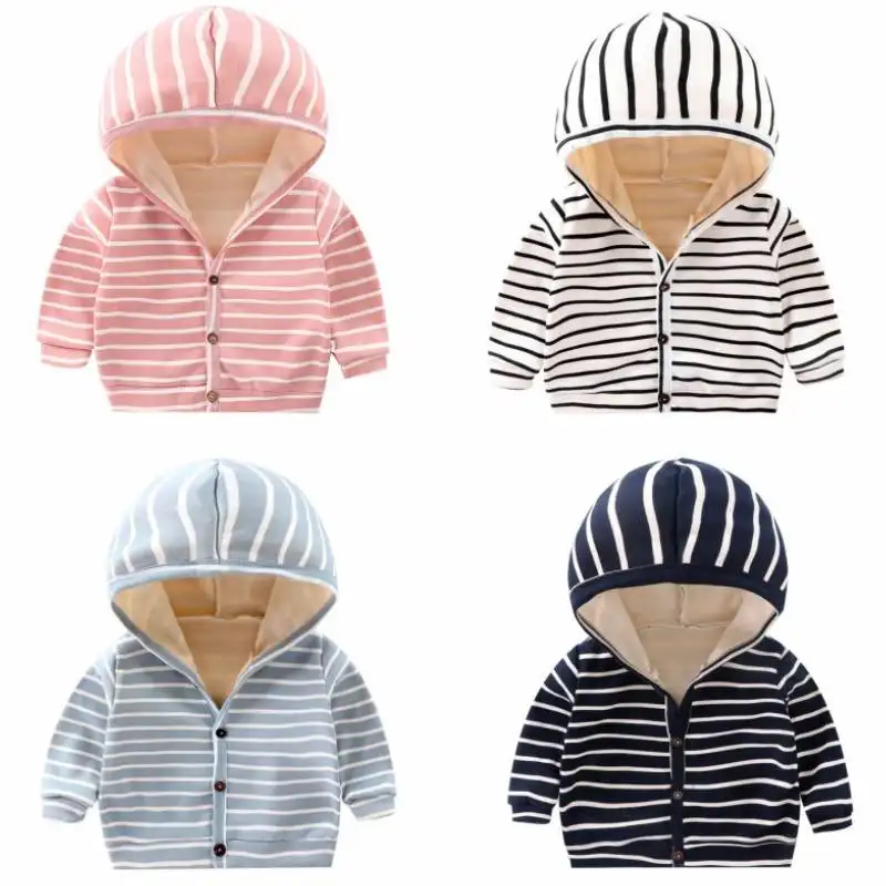 Children's Hooded Sweater Plus Velvet Padded Cardigan