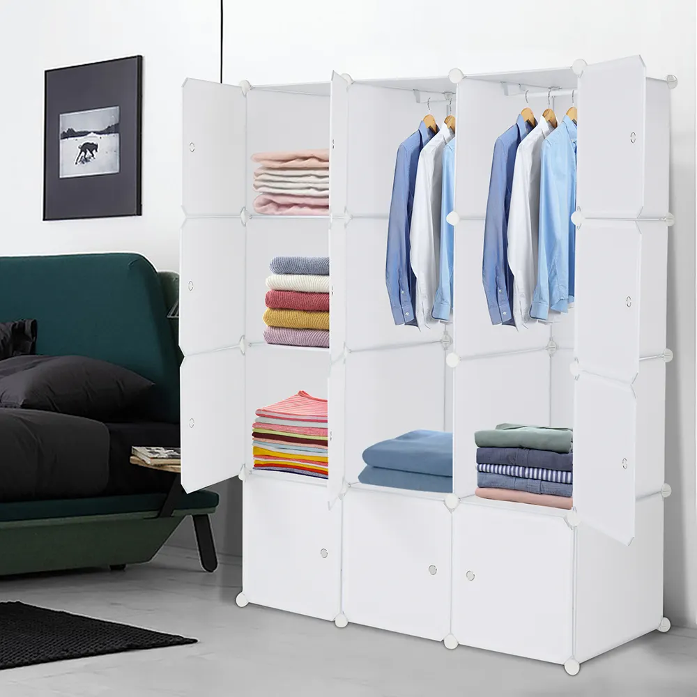 4-layer 12-compartment Rubik's Cube Wardrobe, Plastic, Can