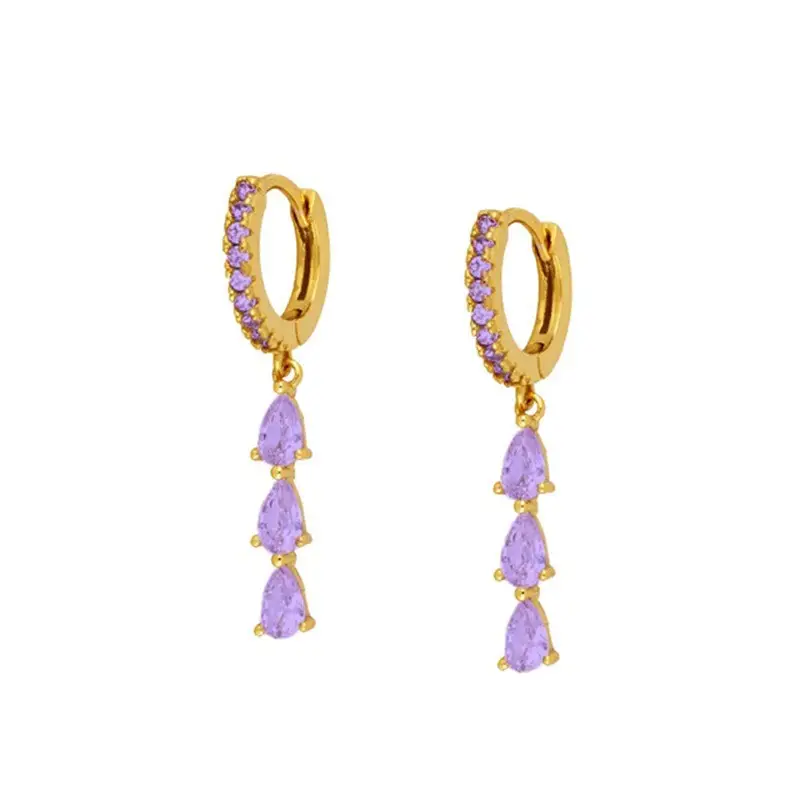 European And American Retro Style Drop Diamond Earrings Exquisite Personality