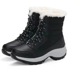 Snow Boots Plush Warm Ankle Boots For Women Winter Shoes - Black - View 1