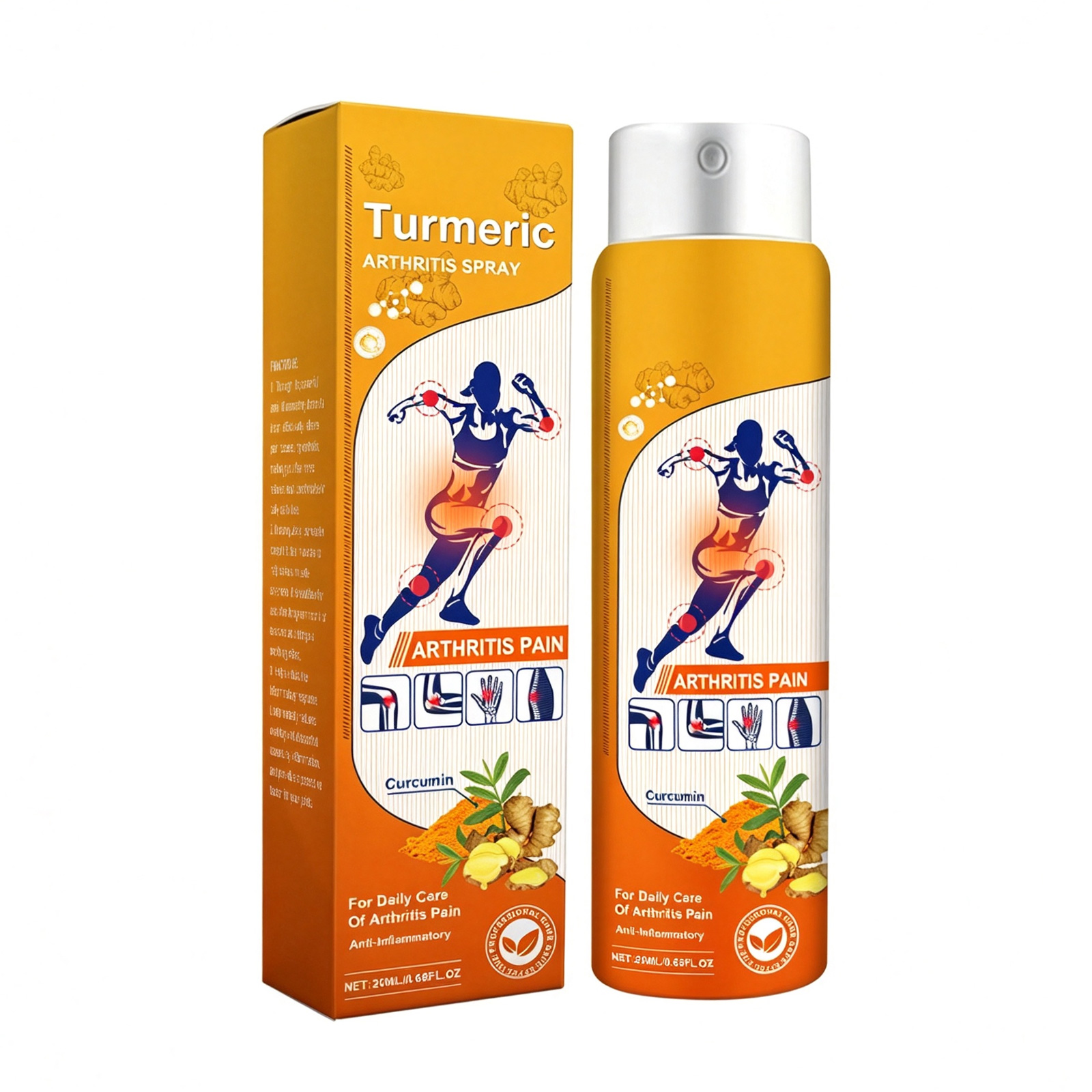 Turmeric Joint Pain Relief Spray With Curcumin & Peppermint Extract, Anti-Inflammatory Joint Care Mist For Arthritis, Sore Muscles & Workout
