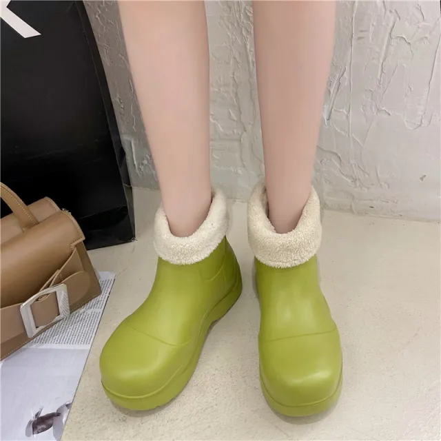 Household Plush Confinement Shoes Rain Boots Green - Shop at LoveMi