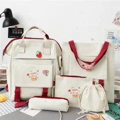 Women's Fashion Versatile Waterproof Rucksack Set - Beige - View 1