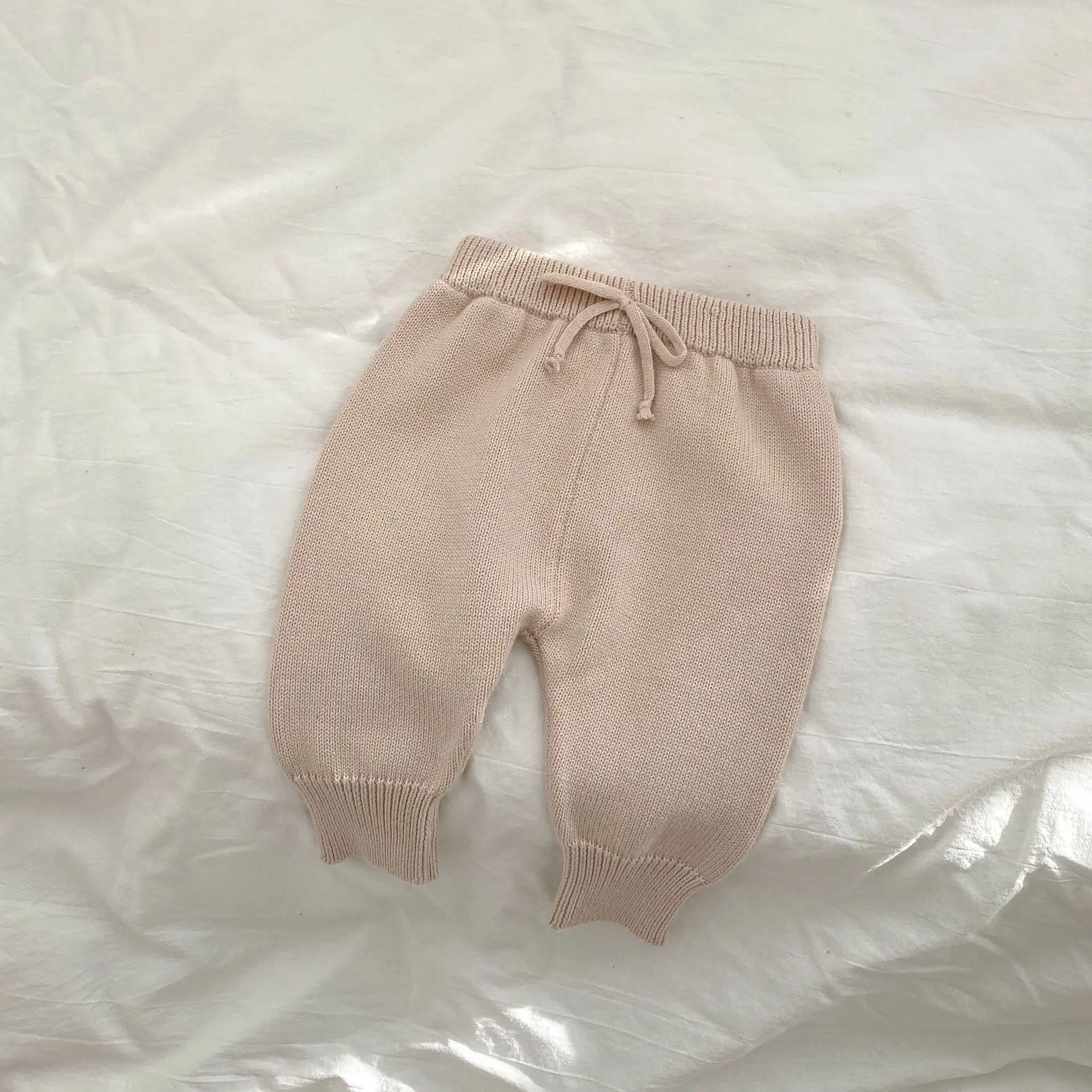 Boys And Girls Baby Knitting Solid Color Wool Pants