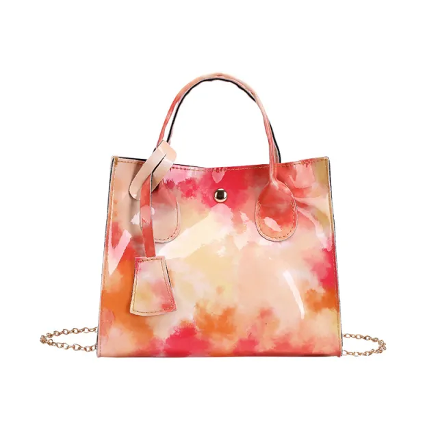 Gradient Color Small Square Bag Personality Contrast Color Shoulder Bag Yellow - Shop at LoveMi