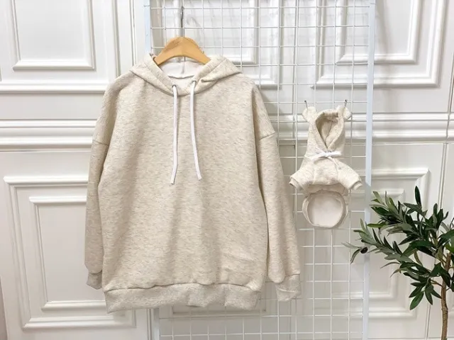 Cute Bear Ear Pet Hooded Sweater Parent child Outfit Oats Pet S - Shop at LoveMi