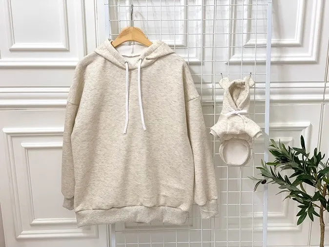 Cute Bear Ear Pet Hooded Sweater Parent-child Outfit - Oats-Pet S