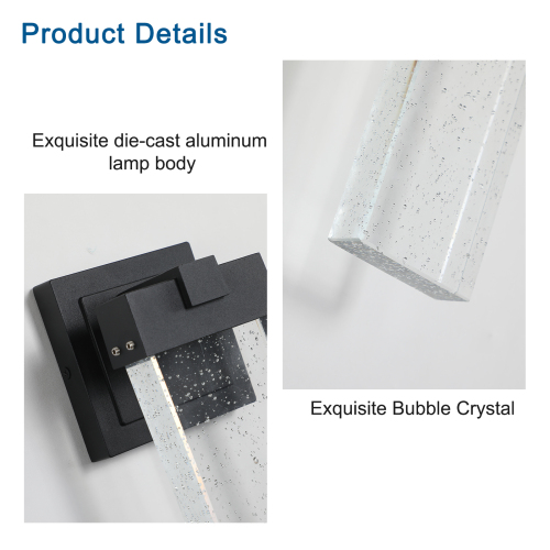 Outdoor Waterproof Transparent LED Crystal Wall Light Supports Many Types Of Bulb-2 Packs  Unavailable Platforms- Temu