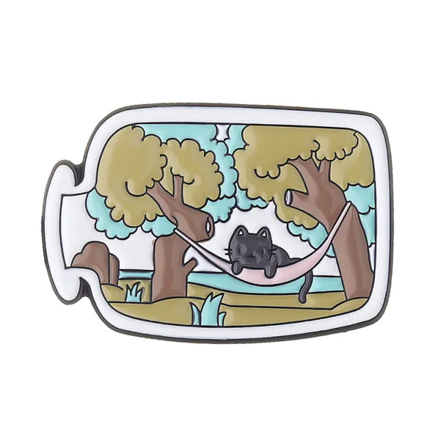 Cartoon Animal Drift Bottle Brooch Cute Cat Star Vase - Shop at LoveMi