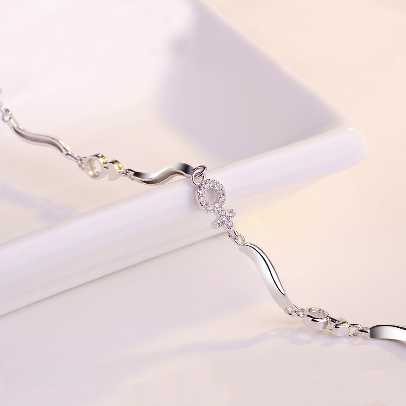 Silver New Fashion Temperament Bracelet Jewelry Girl Symbol