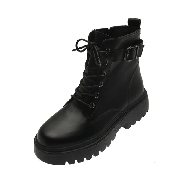 Ladies New Locomotive Martin Boots With Zipper Black - Shop at LoveMi