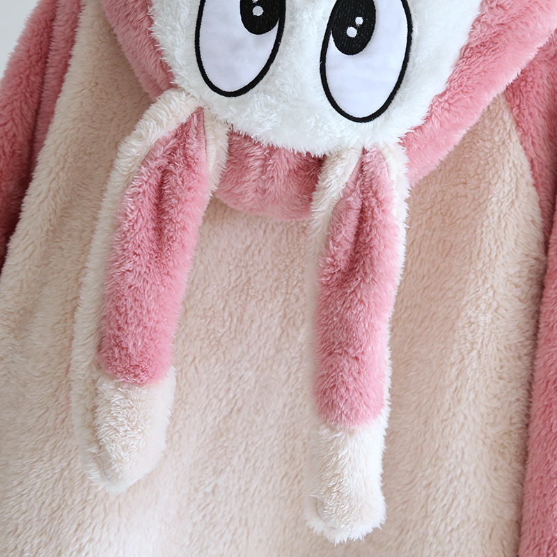 Title 4, Womens Thick Color-blocking Cartoon Fleece Nig...