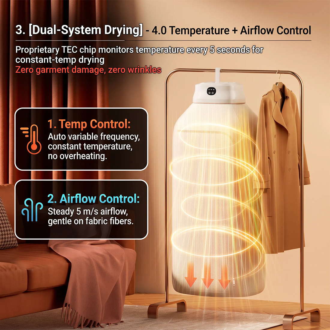 Portable Electric Clothes Dryer Foldable Air Dry Machine Home Tarvel Buddy — image 2