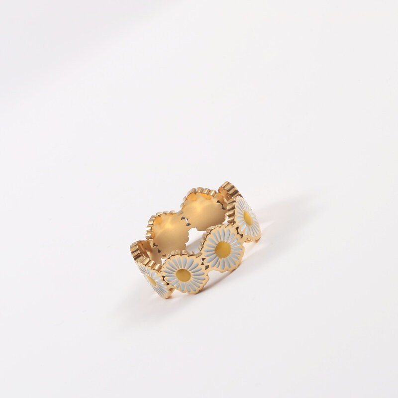 Men's And Women's Fashion Titanium Steel Plating Enamel Ring