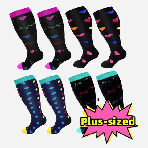 Plus Size Compression Socks Men's and Women's Pressure High