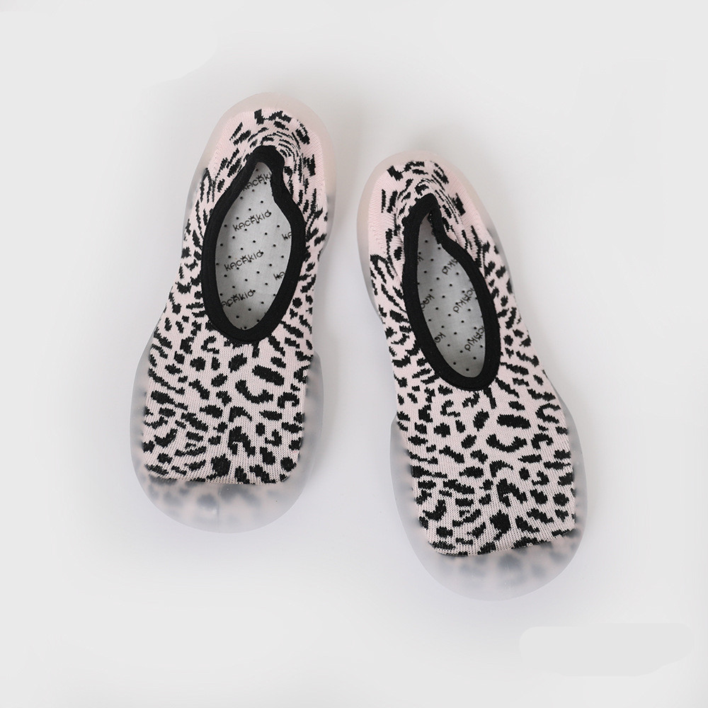 Non slip Parent child Soft Sole Shoes Indoor And Outdoor Pink Leopard Print - Shop at LoveMi
