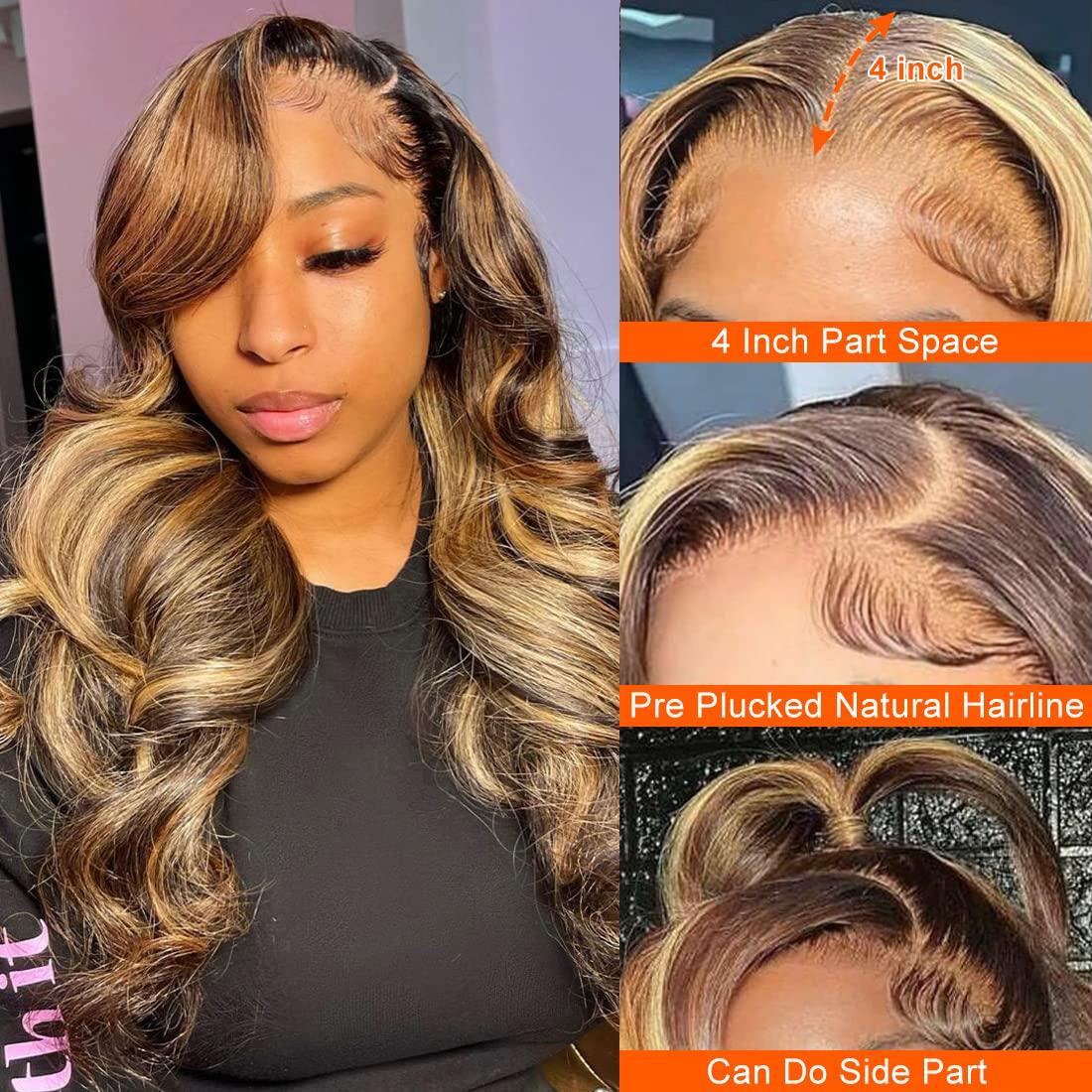 P4 27 13x4 Lace Front Wig Human Hair Body Wave Density — foto 2