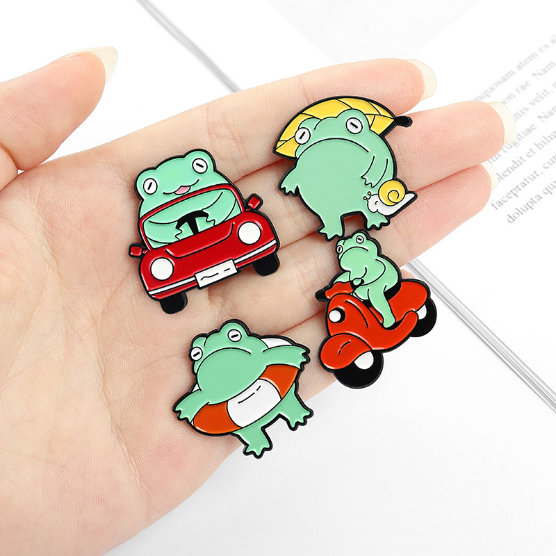 Oil Dripping Alloy Cute Frog Brooch - Image 11