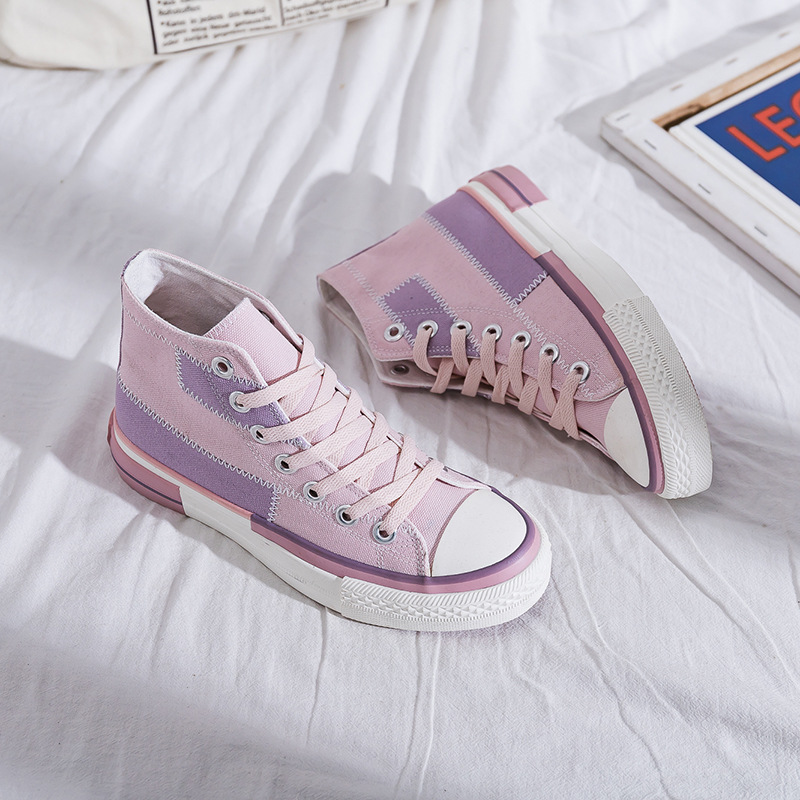 Women's Lace-up Canvas High-top Casual Shoes