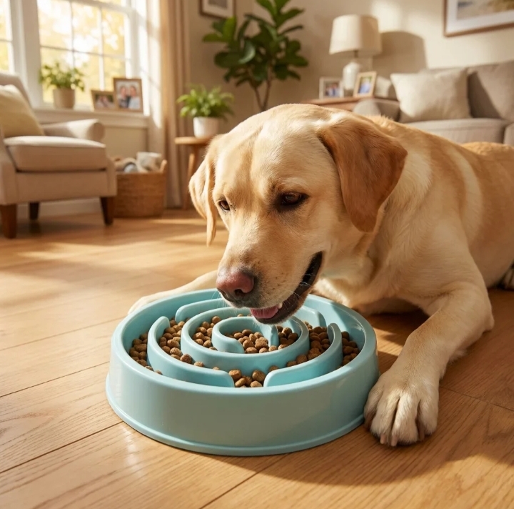Slow Feeder Dog Bowl Non Slip Maze Puzzle Bowl thumbnail 2