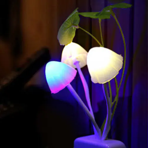 Color LED Mushroom Light, 3 Colors
