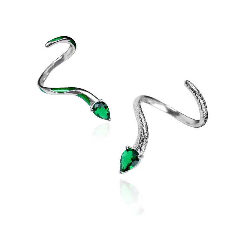 Women's Slytherin Green Snake Joint Ring