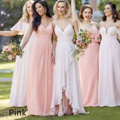 Hanger Outdoor Wedding Sister Dress Banquet - Pink - View 1