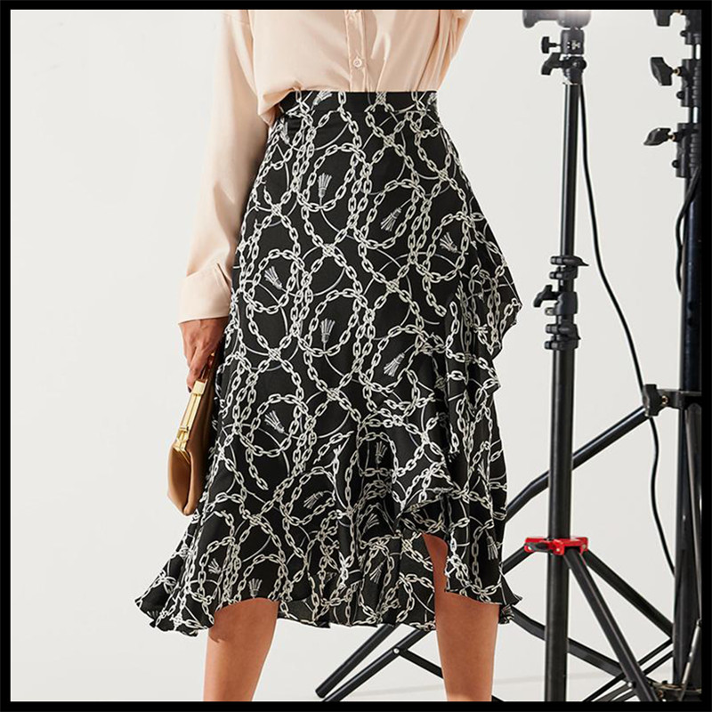 Title 4, High-waist printed lace skirt Elevate your styl...