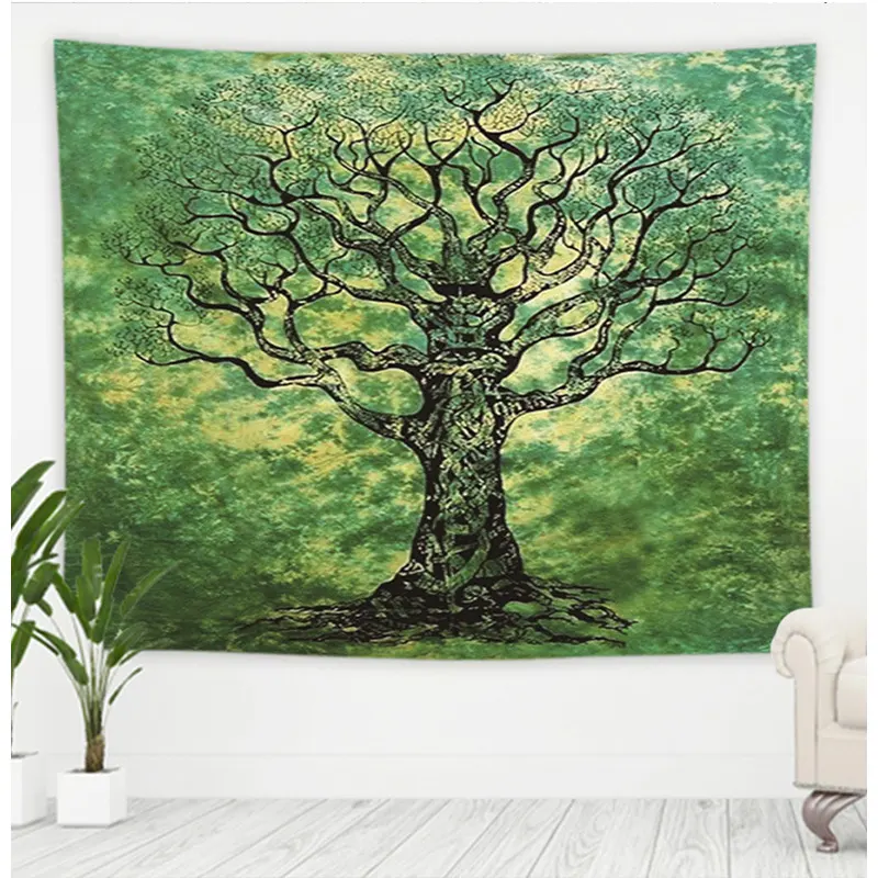 Nature Wall Tapestry Tree Forest Starry Sky Psychedelic Carpet