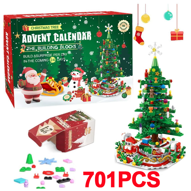 24pcs Advent Calendar 2026 Christmas Tree Building Set