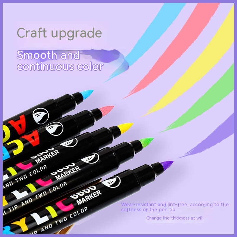 6600 Double-headed Two-color Acrylic Marker Pen