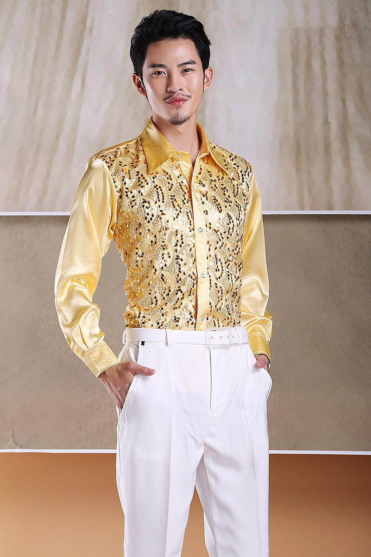 Title 9, Camicia uomo paillettes Abito performance. Bril...