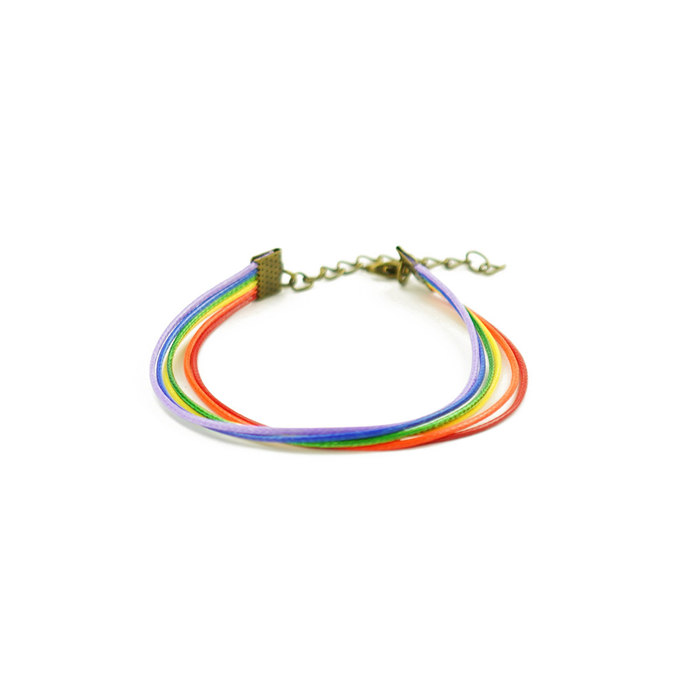 Title 1, Wax touw zes kleuren regenboog handarmband