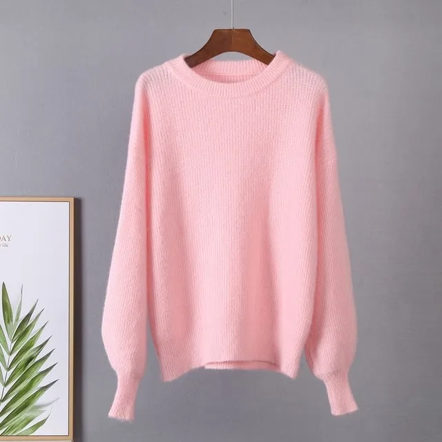 Warm Ladies Sweater Women Knitwear Knitted Sweaters Pink - Shop at LoveMi