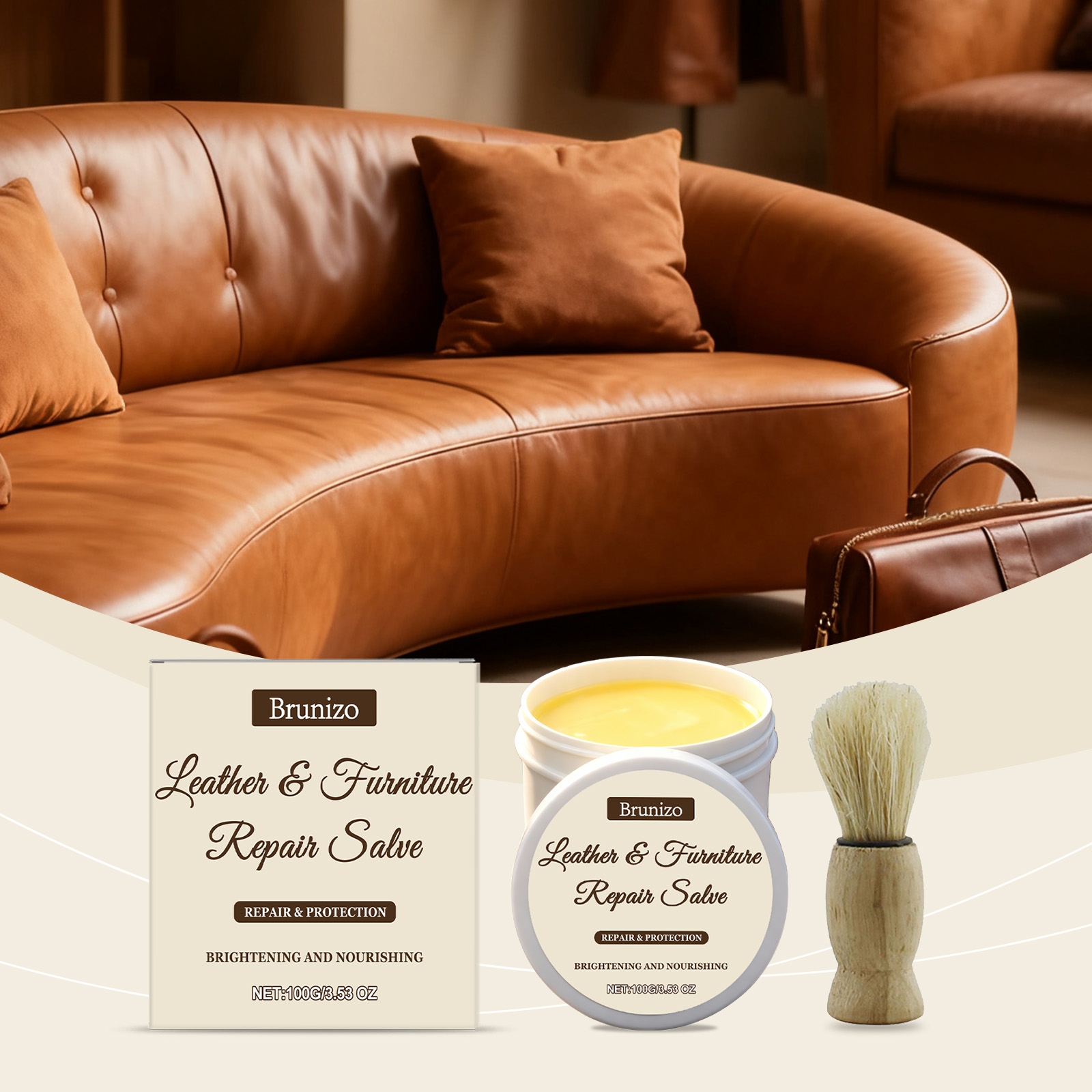 Leather Care Cream 1 00g-1 Brush-1box