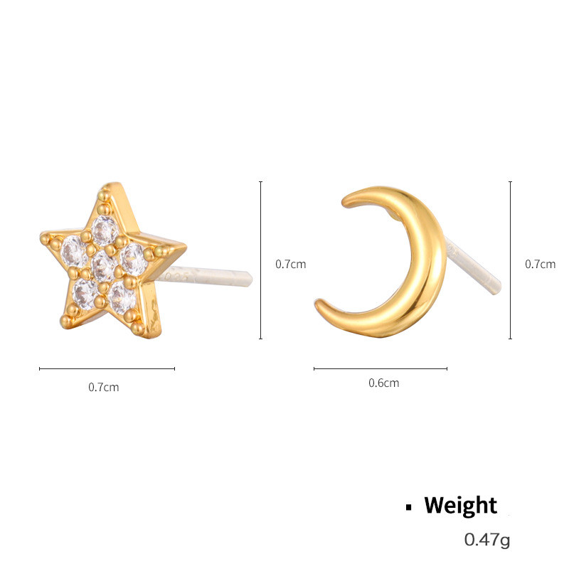 Sterling Silver With Zirconium Plated Real Gold Earrings For Women