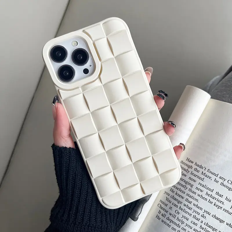 Women's Fashion Woven Check Cell Phone Case