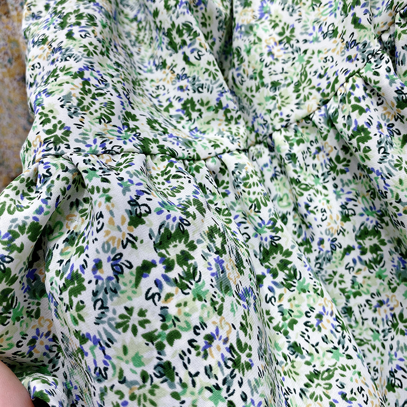 Elastic High Waist Small Floral Cake Skirt Skirt