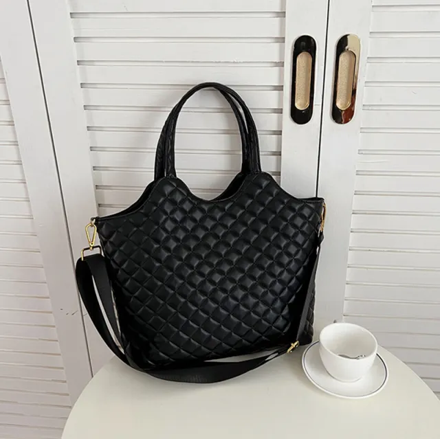 Large Capacity Versatile Rhombus Black Bag Shoulder Black - Shop at LoveMi