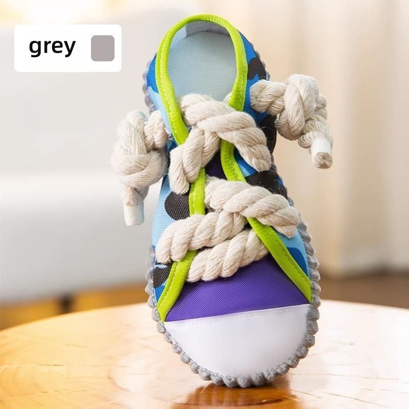 Dog Toys Shoes Pet Cotton Rope Slippers Sound Making Toys Teeth Cleaning Built-in BB Airbag Round Ball Bell Various