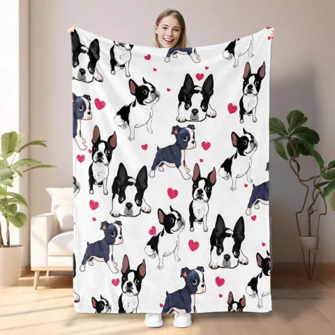 Adorable Fleece Dog Blanket - Soft, Cozy, Lightweight