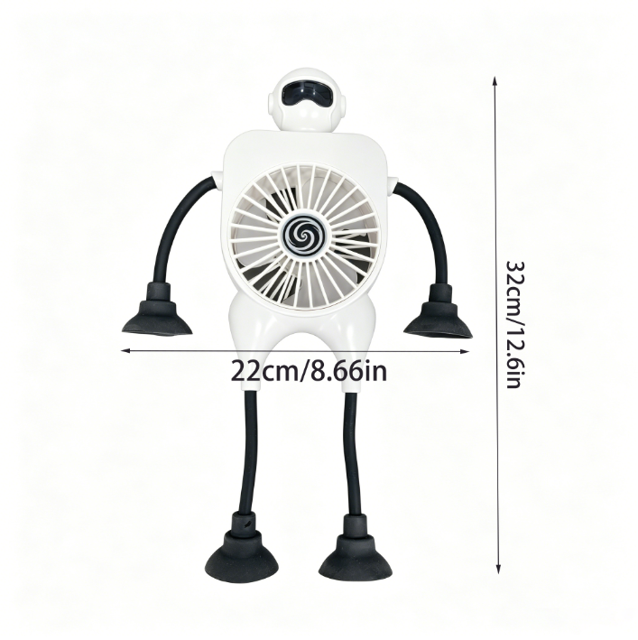 2000 MAh Fun Suction Cup Fan With Bendable Arms And Legs,can Be Attached To Surfaces Such As Glass Doors,Walls, And Cabinet Sides. Perfect For Bathrooms,Kitchens, Strollers,Car Fan,bathroom F