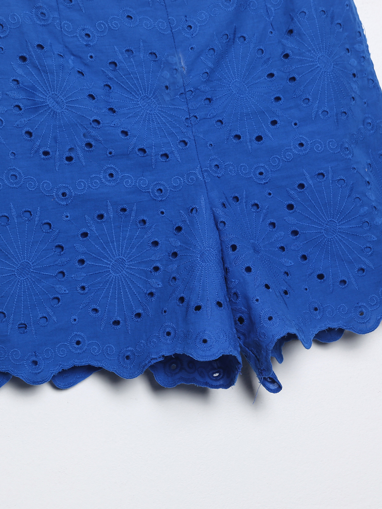 High Waist Embroidered Hollow Design Shorts